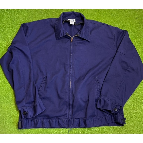 Vintag 80s Mechanics Jacket XL Reg. RedKap Bulwark USA Made Brass Zipper Work